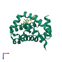 PDB entry 6p3p coloured by chain, top view.