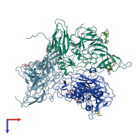 PDB entry 6p4k coloured by chain, top view.