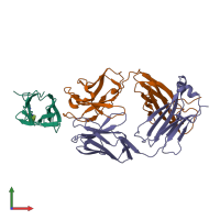 PDB entry 6p50 coloured by chain, front view.