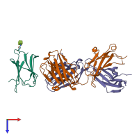 PDB entry 6p50 coloured by chain, top view.