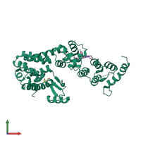 PDB entry 6p5v coloured by chain, front view.