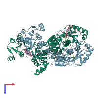PDB entry 6p5z coloured by chain, top view.