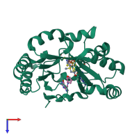 PDB entry 6p78 coloured by chain, top view.