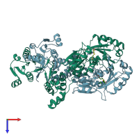 PDB entry 6p7c coloured by chain, top view.