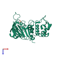 PDB entry 6p7f coloured by chain, top view.