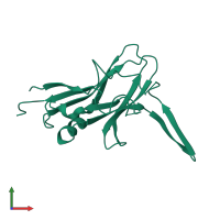 PDB entry 6p7j coloured by chain, front view.