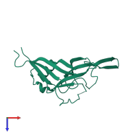 PDB entry 6p7j coloured by chain, top view.