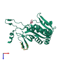 PDB entry 6p7o coloured by chain, top view.