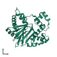 PDB entry 6p7t coloured by chain, front view.