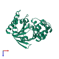 PDB entry 6p7t coloured by chain, top view.