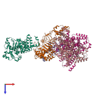 PDB entry 6p7x coloured by chain, top view.