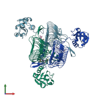 PDB entry 6p8a coloured by chain, front view.