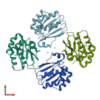 PDB entry 6p8p coloured by chain, front view.