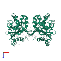Beta-lactamase in PDB entry 6p9c, assembly 1, top view.