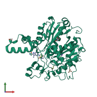 PDB entry 6p9k coloured by chain, front view.