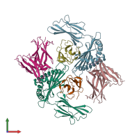 PDB entry 6pa1 coloured by chain, front view.