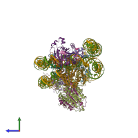 PDB entry 6pa7 coloured by chain, side view.