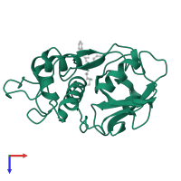 Papain in PDB entry 6pad, assembly 1, top view.