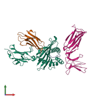 PDB entry 6pag coloured by chain, front view.