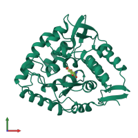 PDB entry 6pah coloured by chain, front view.