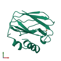 PDB entry 6paz coloured by chain, front view.