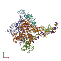 PDB entry 6pb5 coloured by chain, front view.