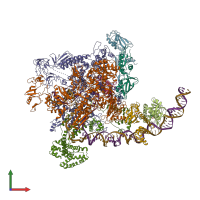 PDB entry 6pb6 coloured by chain, front view.