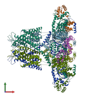 PDB entry 6pbx coloured by chain, front view.