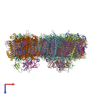 PDB entry 6pgk coloured by chain, top view.