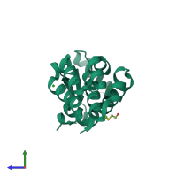 PDB entry 6ph0 coloured by chain, side view.