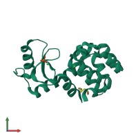 PDB entry 6ph1 coloured by chain, front view.