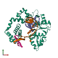 PDB entry 6ph5 coloured by chain, front view.