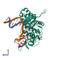 PDB entry 6ph5 coloured by chain, side view.