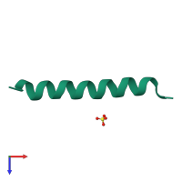 PDB entry 6phm coloured by chain, top view.