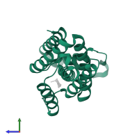 Rhomboid protease GlpG in PDB entry 6pja, assembly 1, side view.