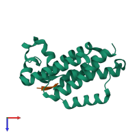 PDB entry 6pju coloured by chain, top view.