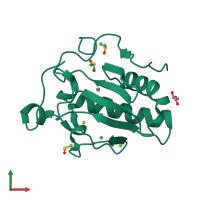 PDB entry 6pjv coloured by chain, front view.