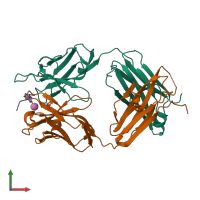 PDB entry 6plh coloured by chain, front view.