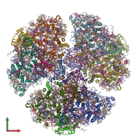 PDB entry 6pnj coloured by chain, front view.