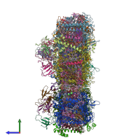 PDB entry 6pnj coloured by chain, side view.