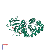 PDB entry 6pnn coloured by chain, top view.