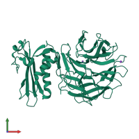 PDB entry 6pnv coloured by chain, front view.