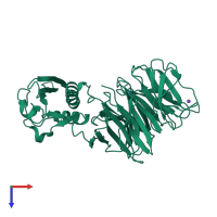 PDB entry 6pnv coloured by chain, top view.
