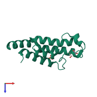 PDB entry 6ppa coloured by chain, top view.
