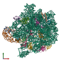 PDB entry 6ppf coloured by chain, front view.