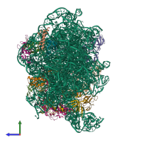 PDB entry 6ppf coloured by chain, side view.