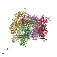 PDB entry 6pph coloured by chain, top view.