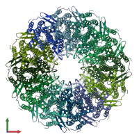 PDB entry 6ppi coloured by chain, front view.