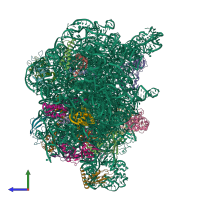 PDB entry 6ppk coloured by chain, side view.