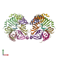 PDB entry 6ppn coloured by chain, front view.